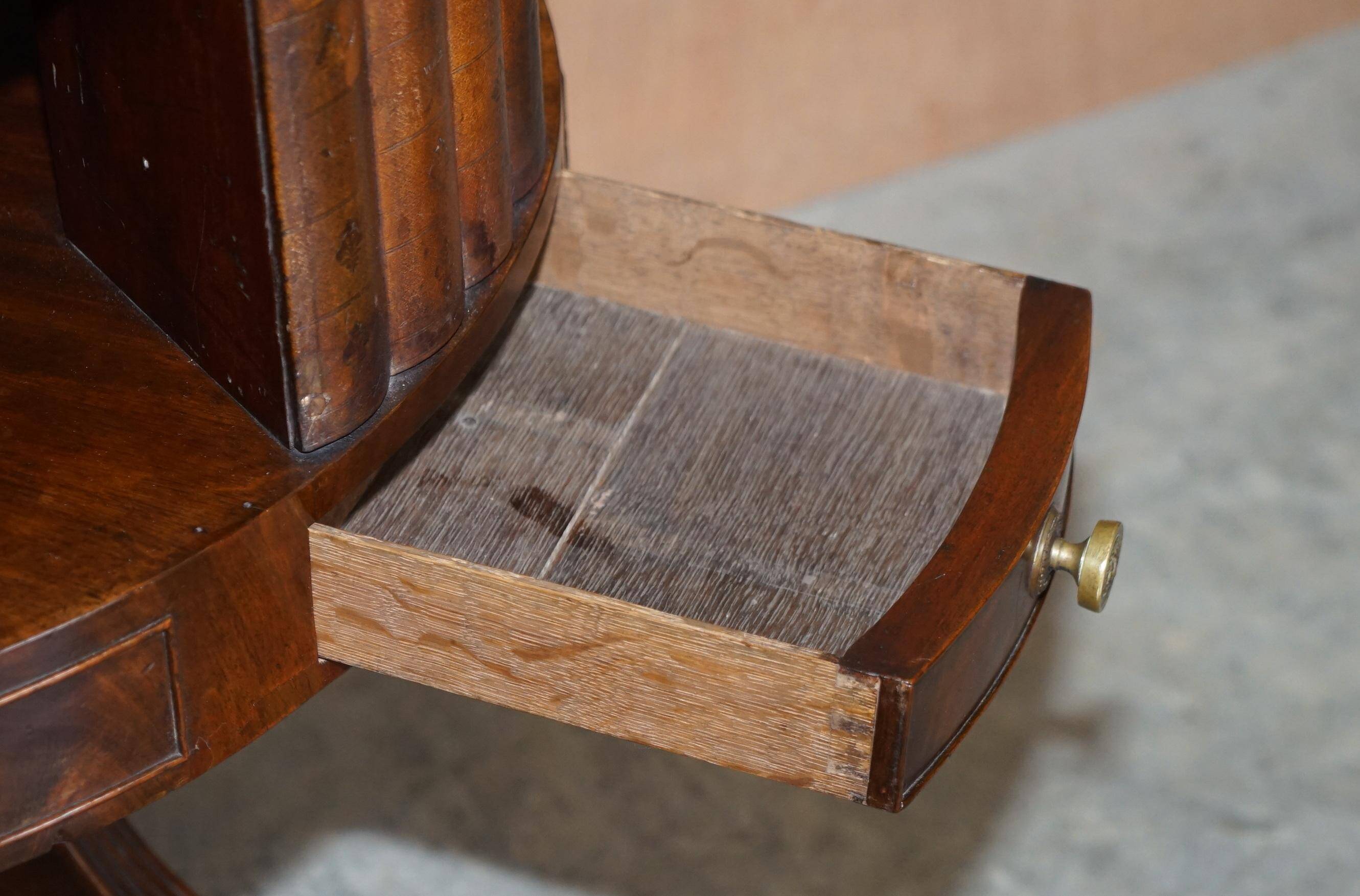 Restored hardwood revolving library circa 1810 Regency