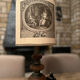 Vintage table lamp with pattern.