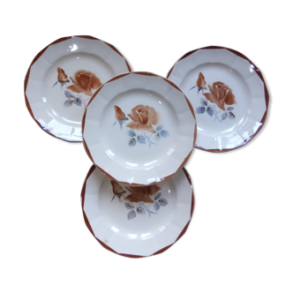 4 Digoin Sarreguemines dessert plates