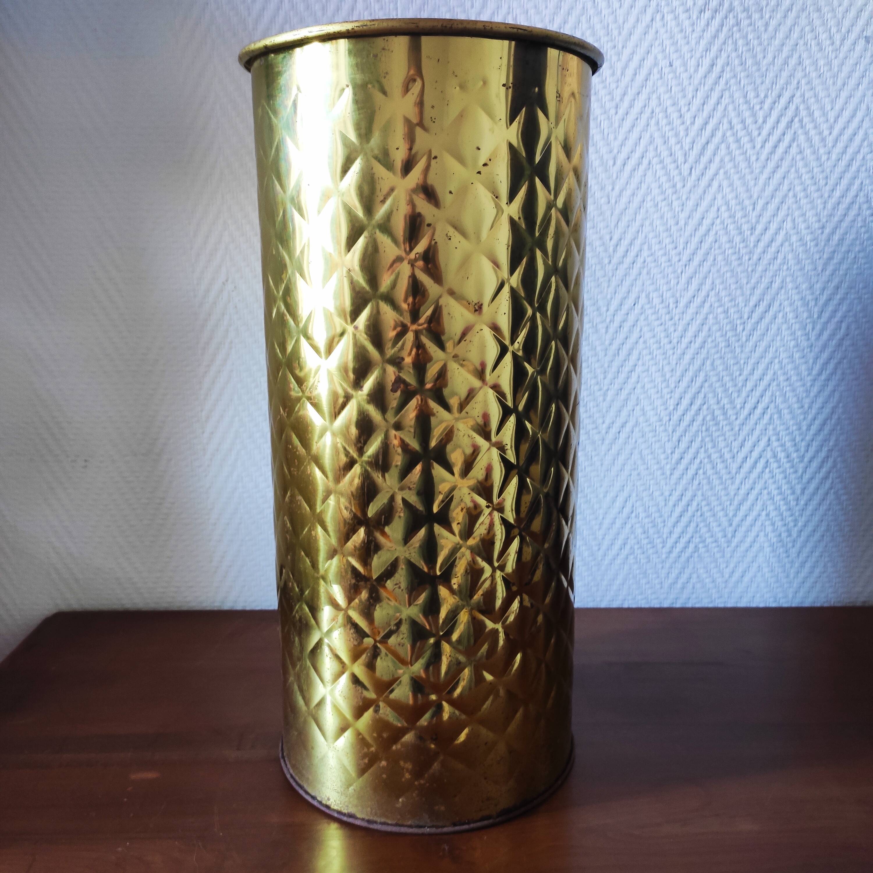 Vintage gold umbrella stand