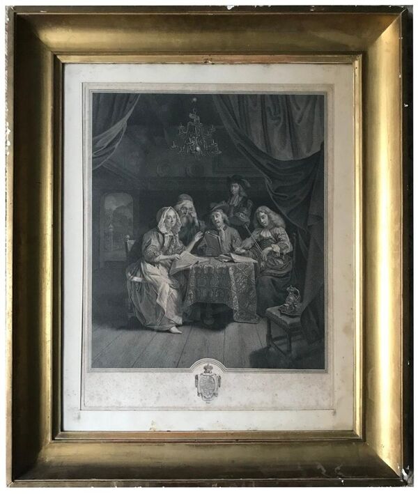 Goldfried Schalcken, La famille au concert, gravure, XVIIIème siècle