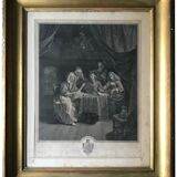 Goldfried Schalcken, The family at the concert, engraving, eighteenth century