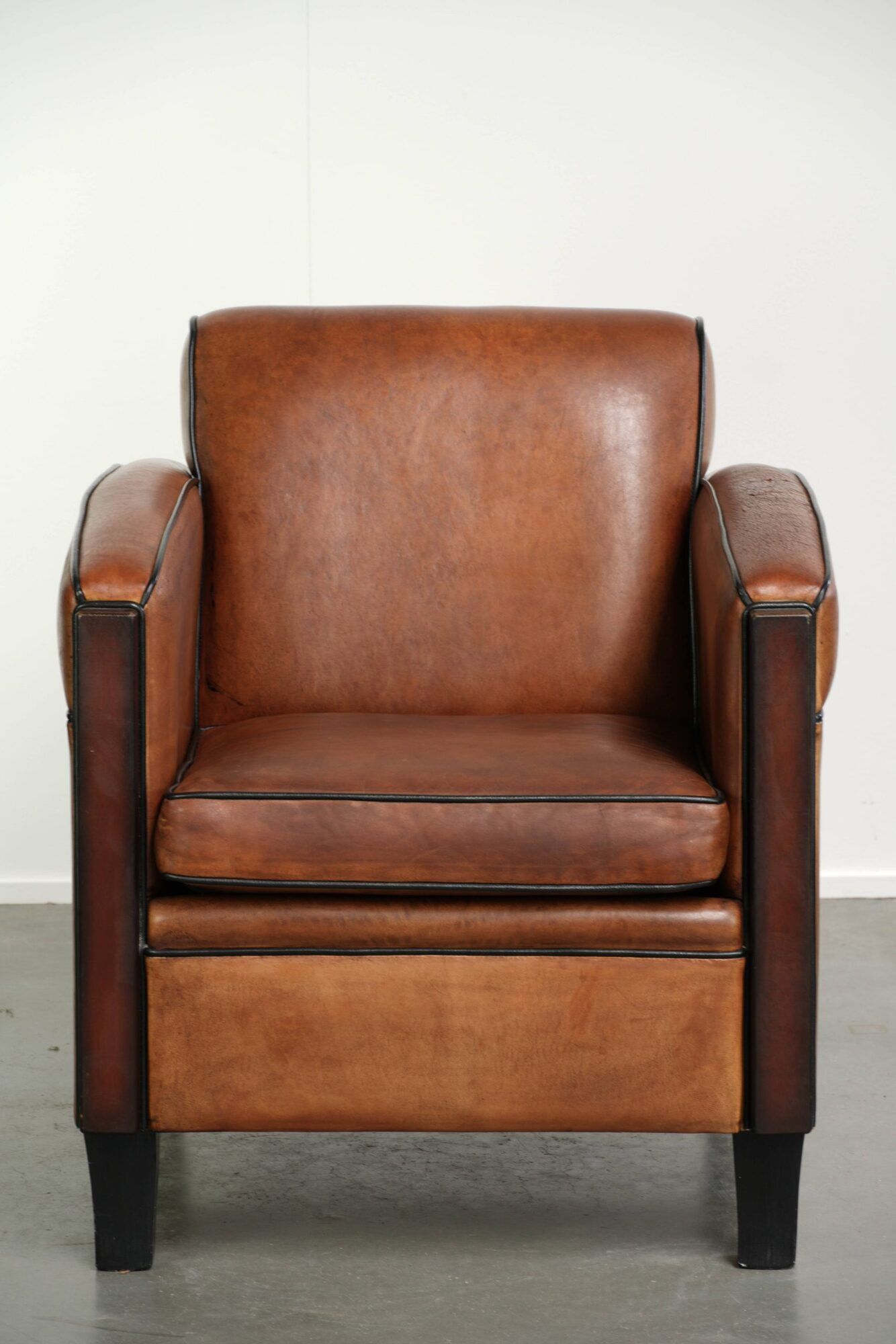 Very interesting sheepskin Art Deco design armchair with a great design