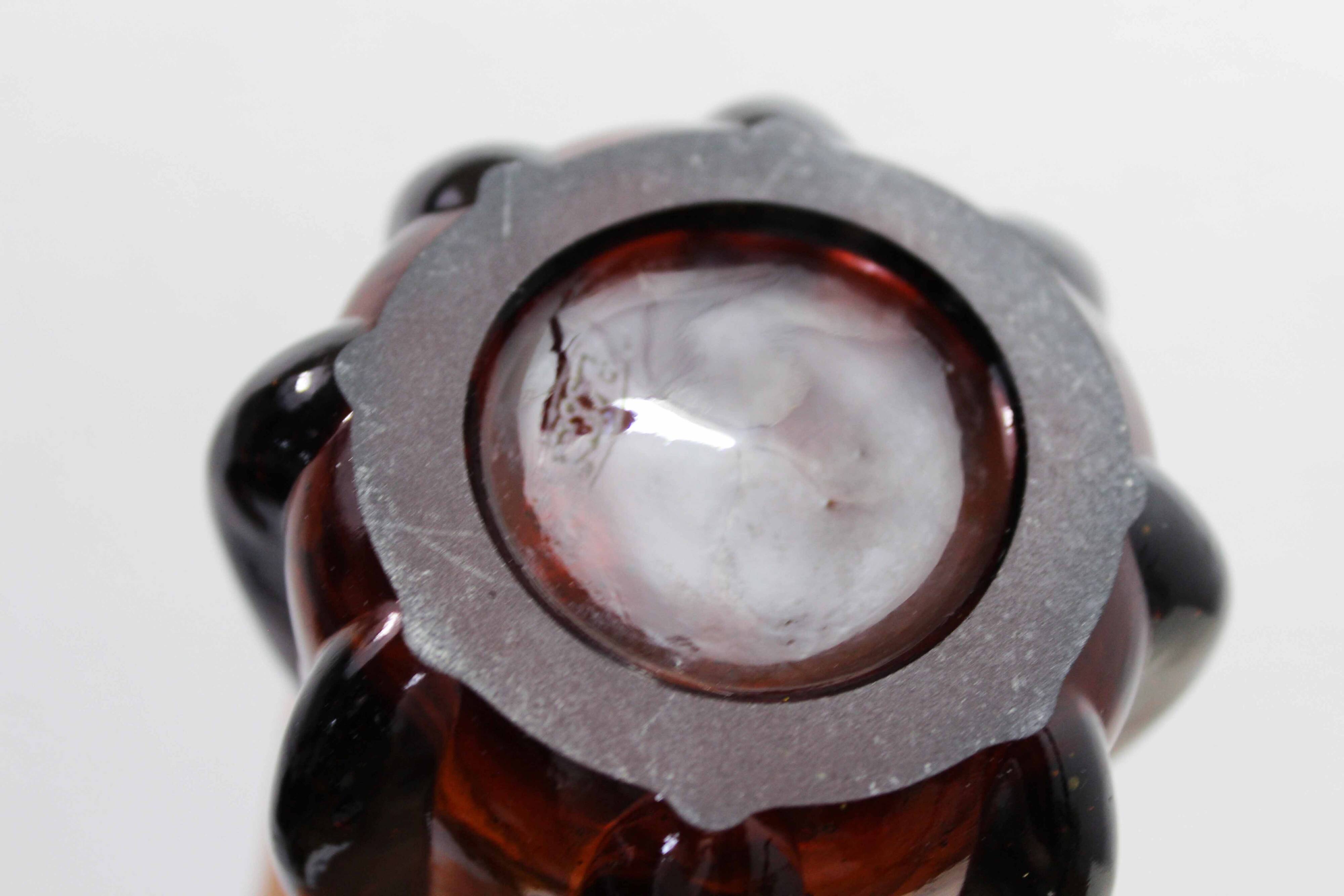 Vintage amber glass vase 1970