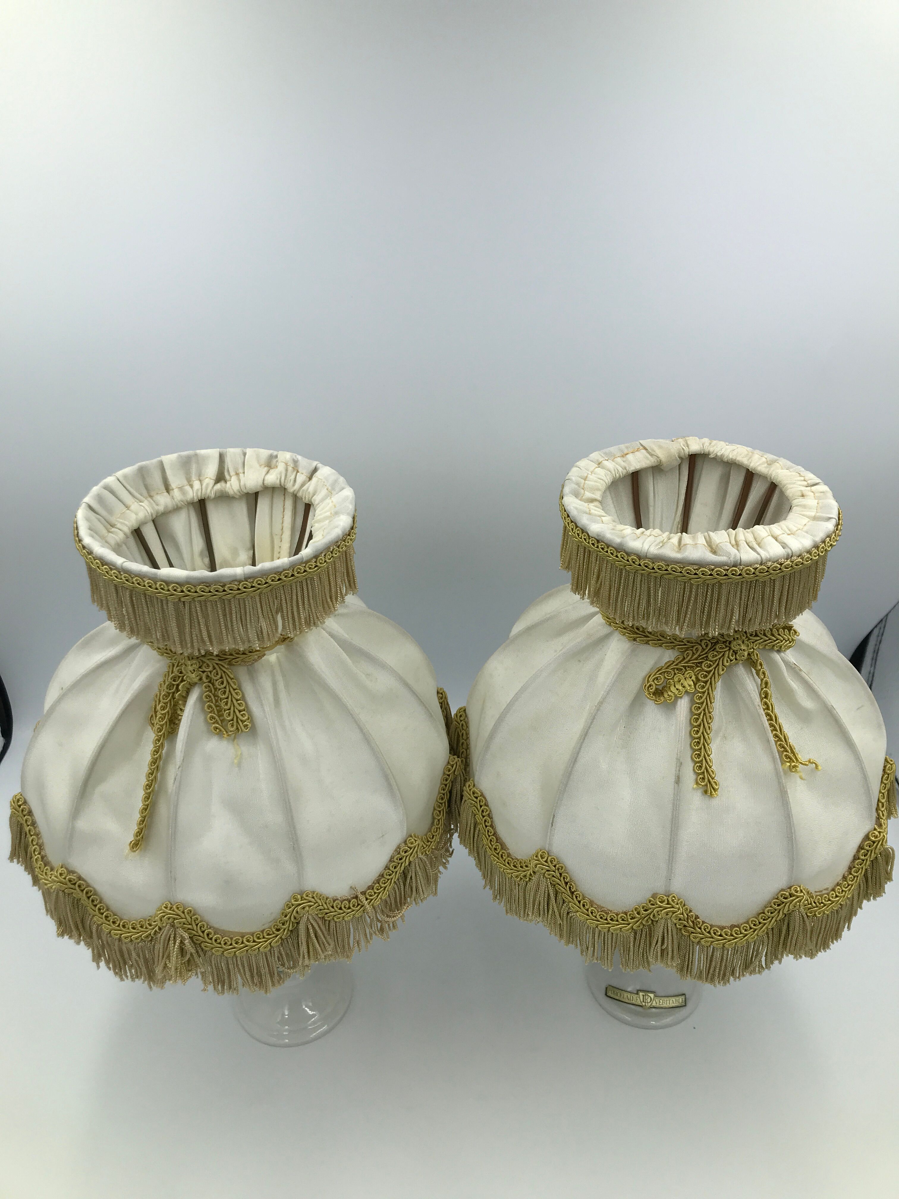 Old bedside lamps in porcelain