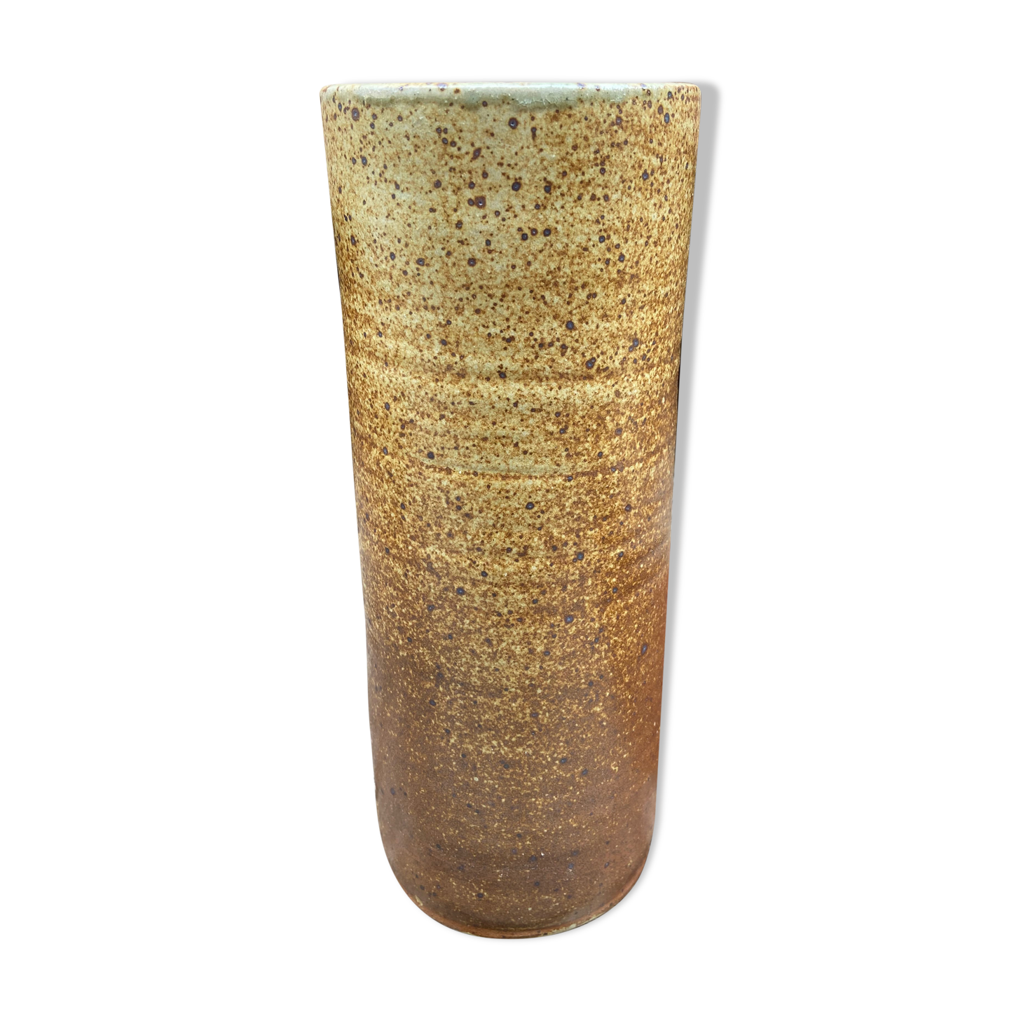 Vase XL en grès pyrite années 70