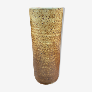 Vase XL en grès pyrite années 70