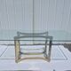 Vintage dining table golden brass chrome glass