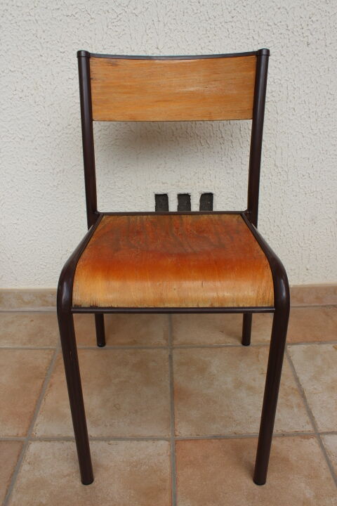 Lot de 4 chaises d'école Mullca 510 vintage