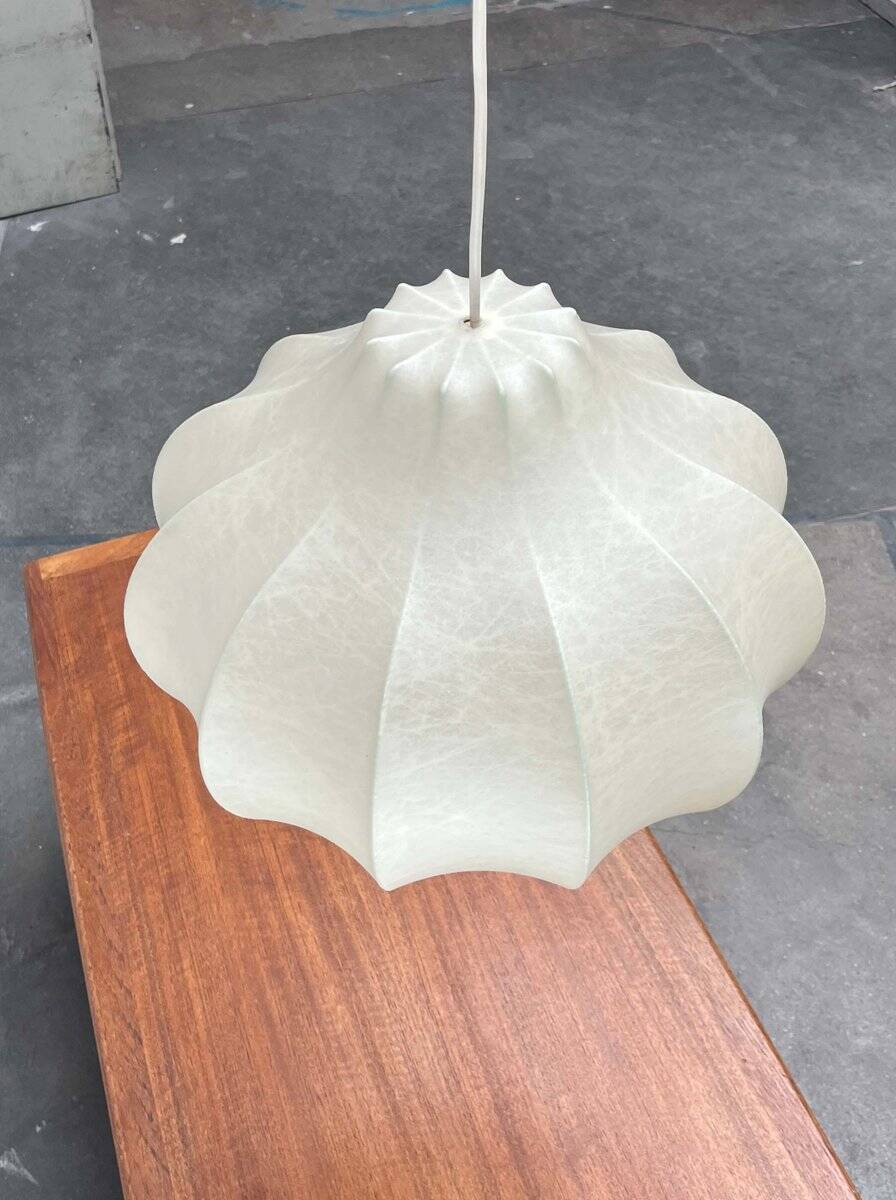 Modern mid-century Cocoon pendant lamp by Friedel Wauer for Goldkant Leuchten, 1960s.