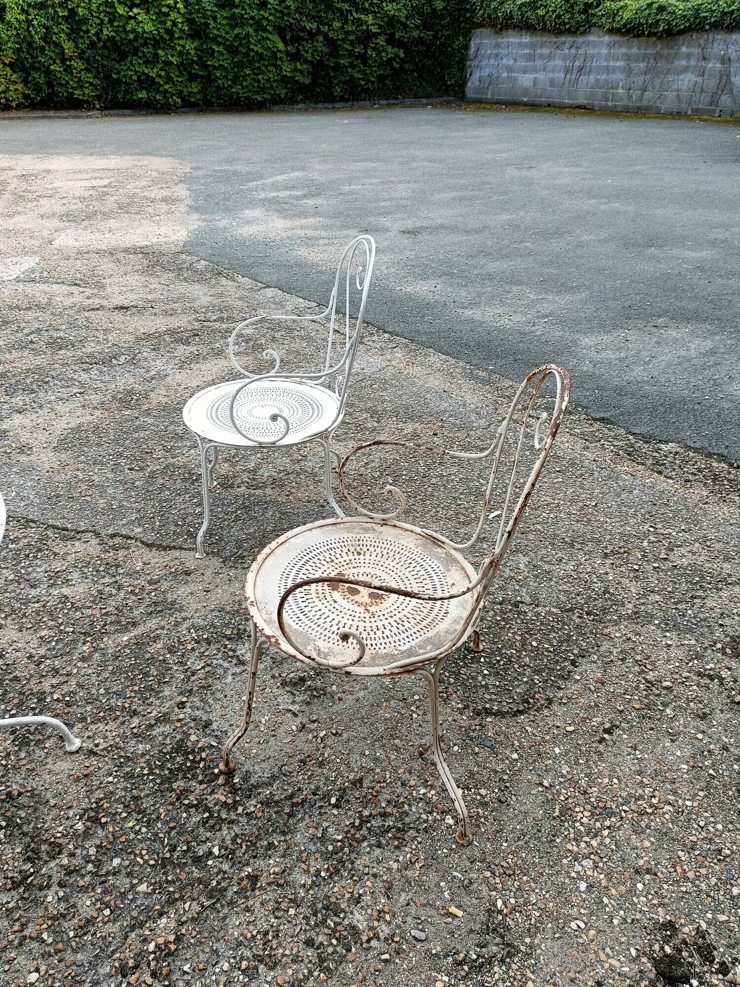 Garden furniture wrought iron old vintage xxeme