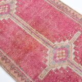 Super Soft Pink Turkish Vintage Runner Rug, 95x337Cm