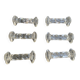 6 transparent glass knife holders, flower shape, antique twists