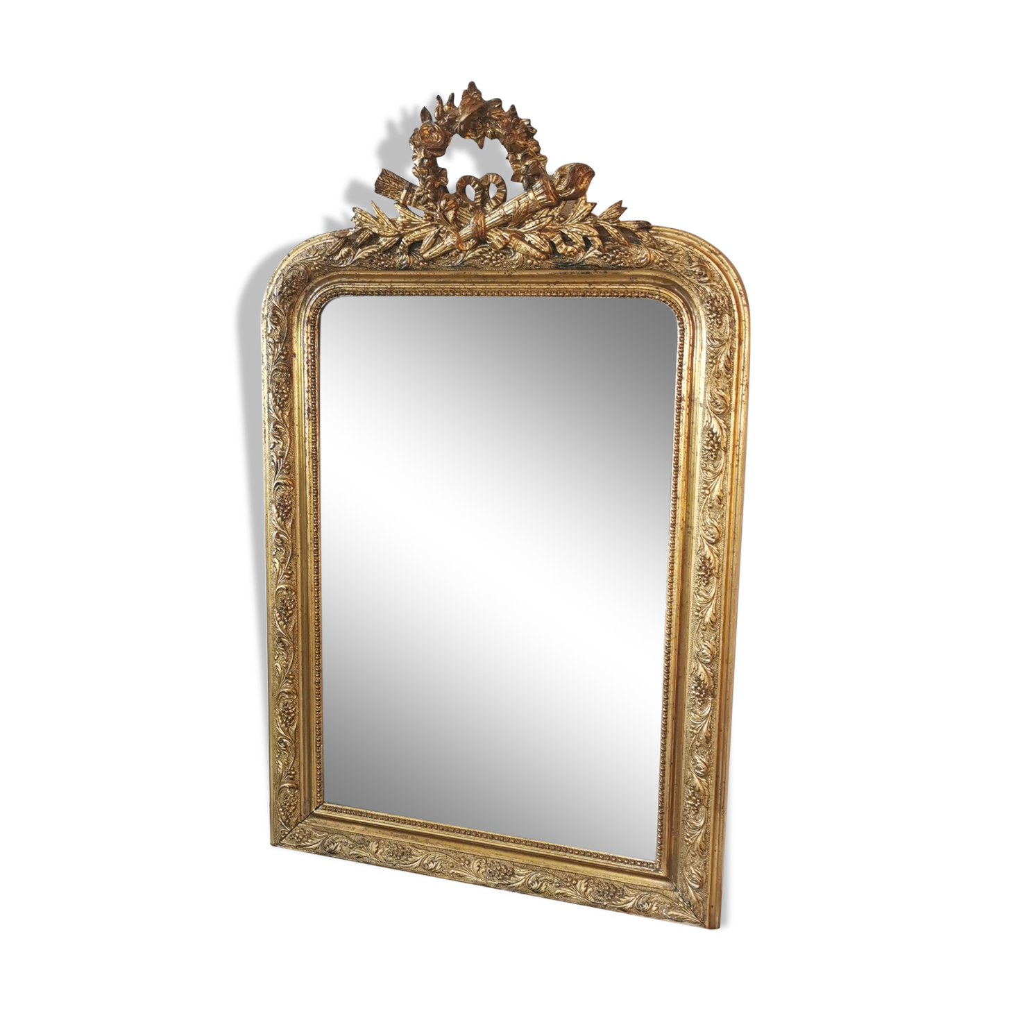 Antique gold leaf mirror 108 x 68 cm