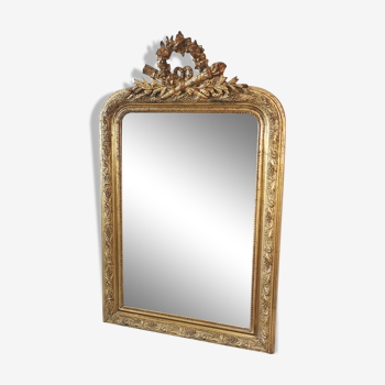 Miroir feuille d'or ancien 108 x 68 cm