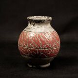 Textured glazed stoneware ball vase by Jérôme Massier, Vallauris