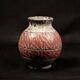 Textured glazed stoneware ball vase by Jérôme Massier, Vallauris
