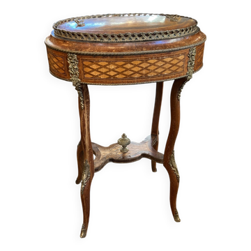 Jardinière in precious wood marquetry, Napoleonic III period, mid-19th century.