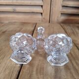 Vintage old moulded glass pepper shaker