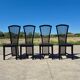 Set 4 postmodern black lacquer dining chairs 1980s
