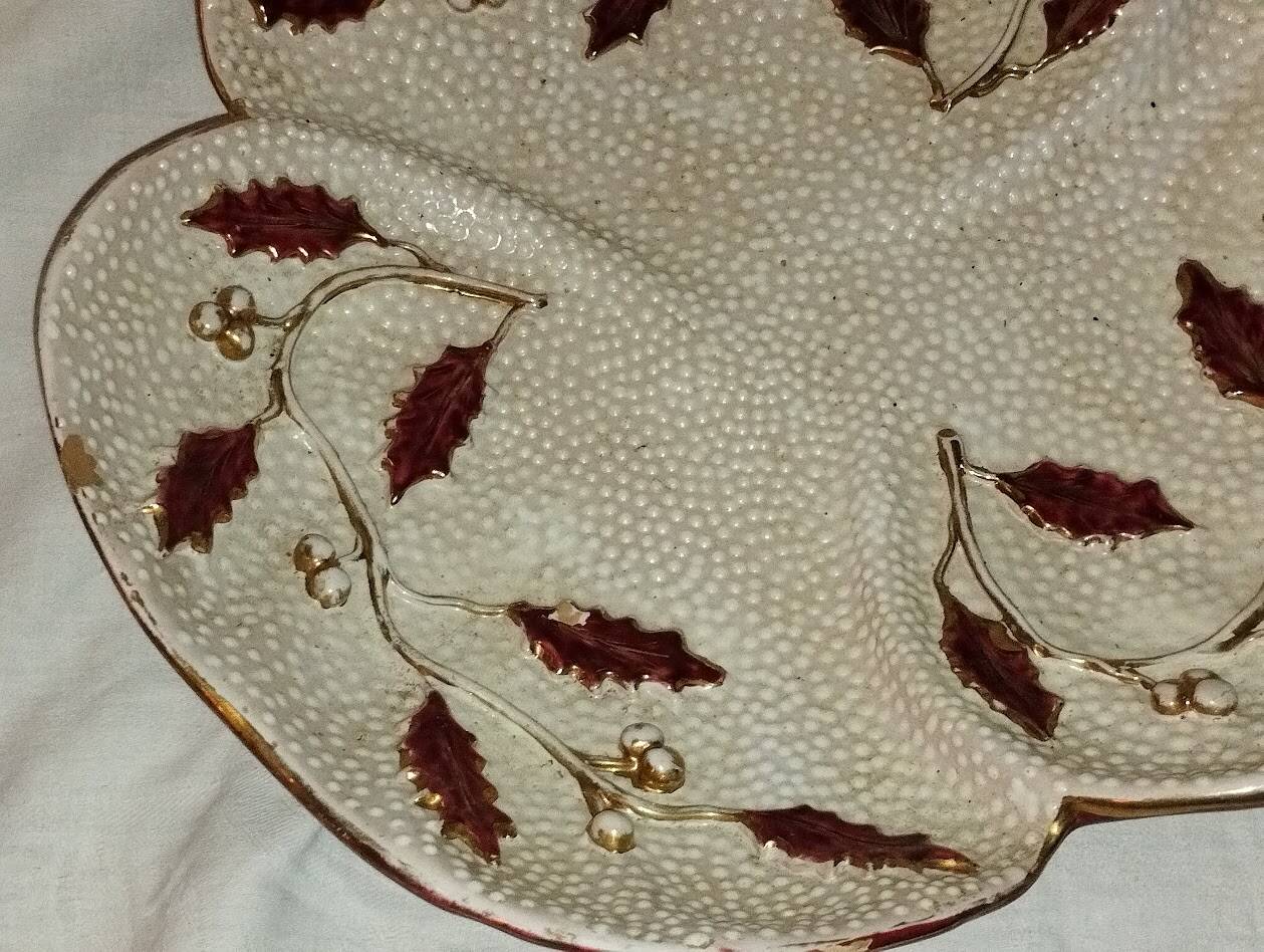 Very large Italian presentation plate with silver/gold relief –