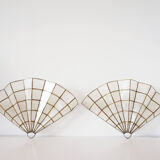 Pair of mother-of-pearl fan-shaped sconces