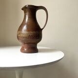 vintage red stoneware carafe vase from around 1970