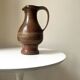 carafe vase vintage en céramique grès rouge vers 1970