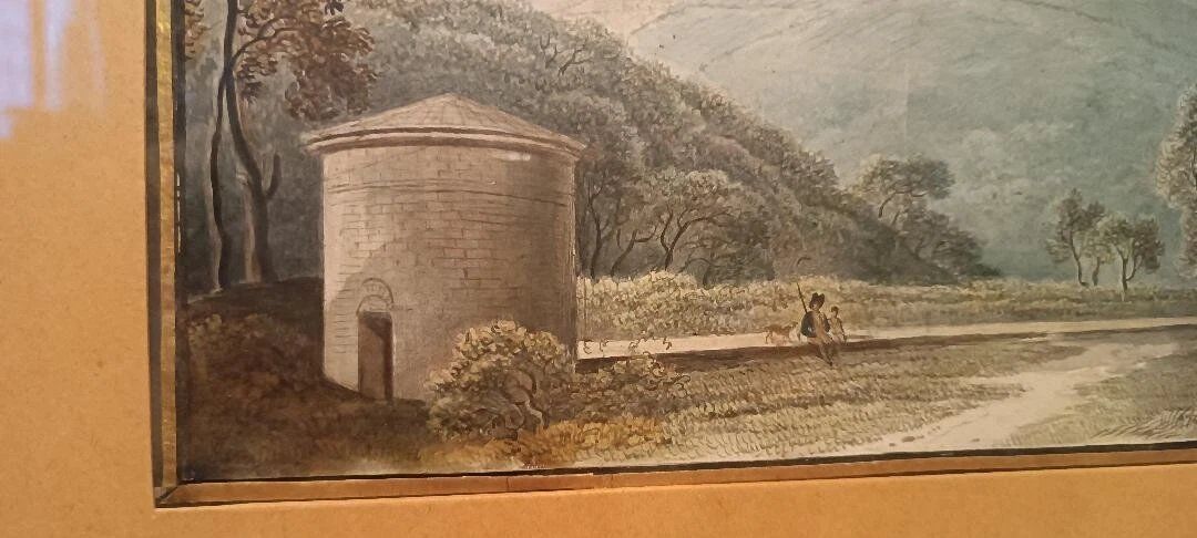 Old watercolour on paper from the early 19th century - landscape