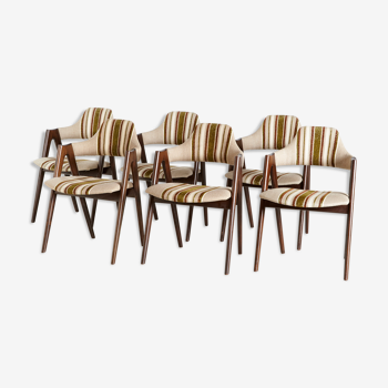 Set of 6 Compass dining chairs by Kai Kristiansen for SVA Møbler