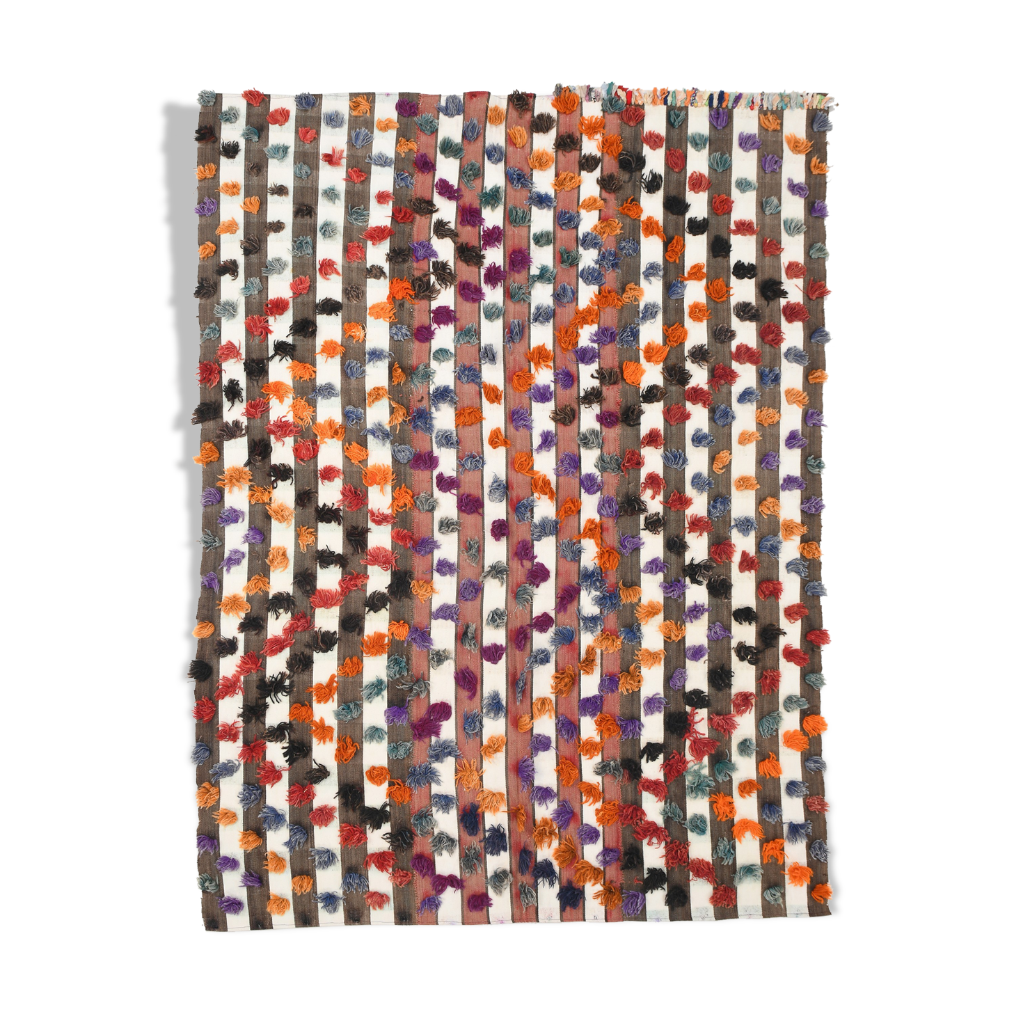 Polka dot wool vintage rug