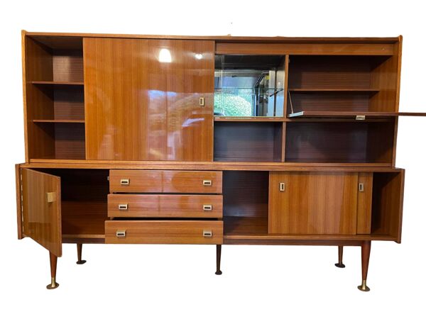 Enfilade haute vintage années 50-60 – buffet scandinave mid-century
