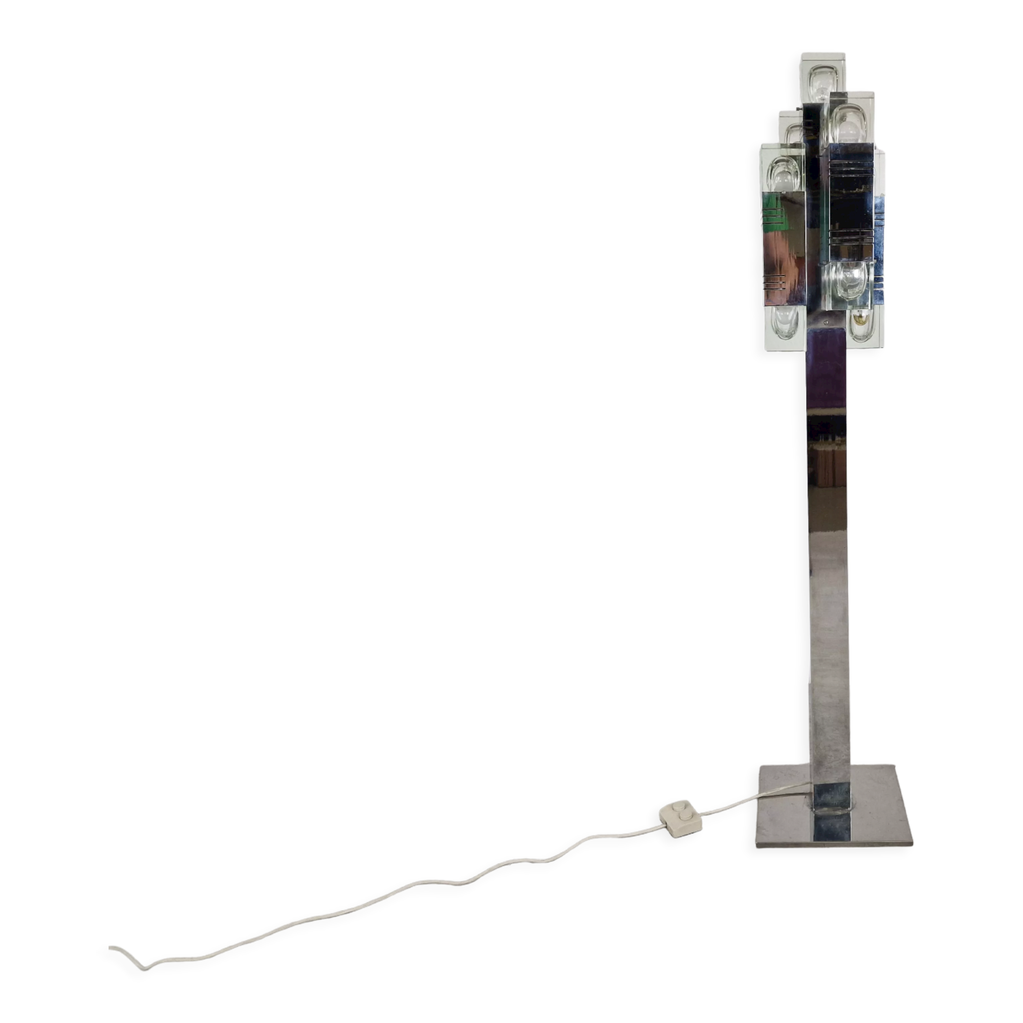 Vintage cubic floor lamp by Gaetano Sciolari, 1970s