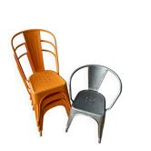3 chairs and 1 Tolix armchair