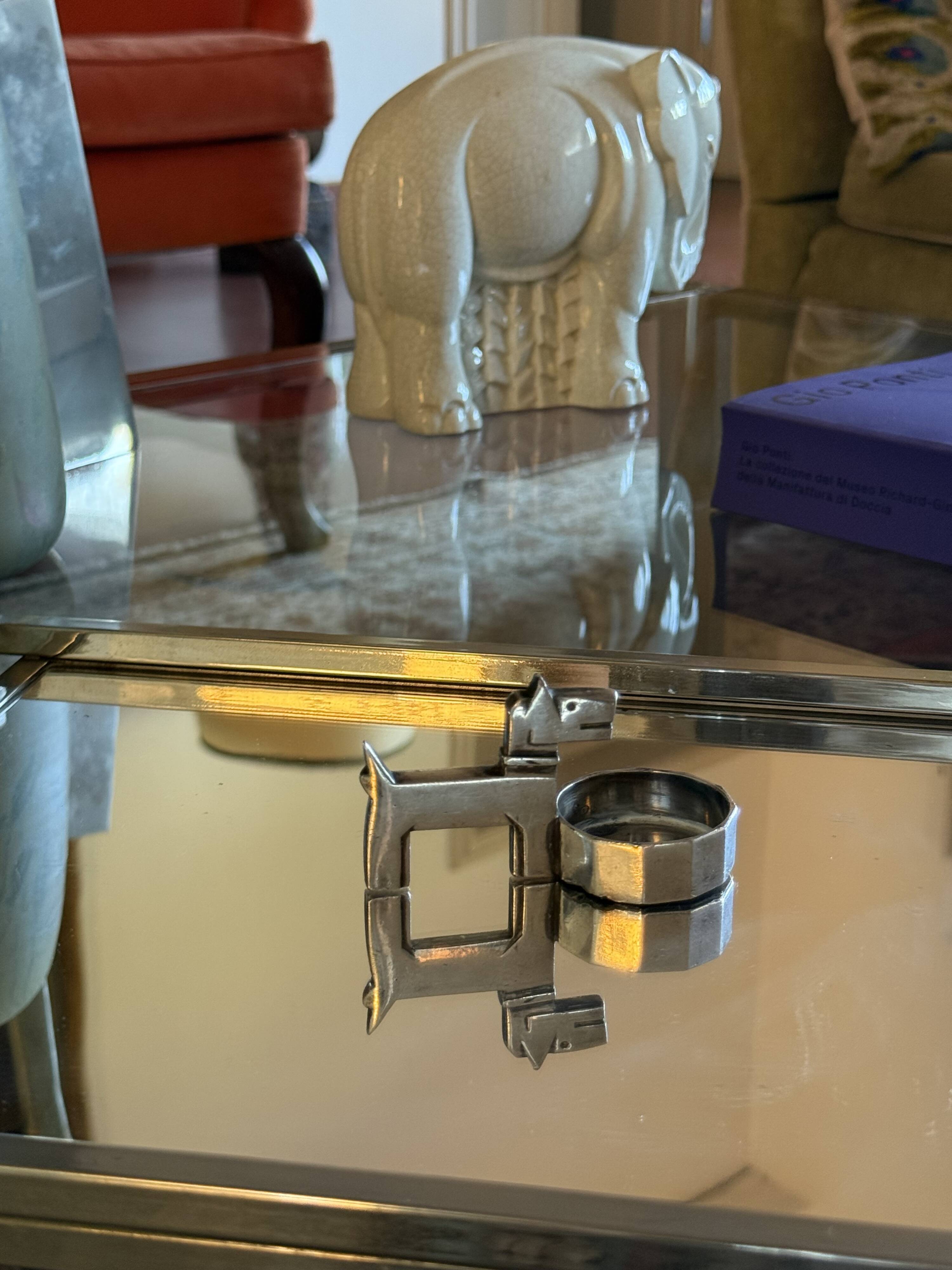 Art Deco silver-plated Ric & Mac small ashtray, Edouard Marcel Sandoz, Gall