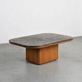 Fossil stone coffee table, Fossile collection, Switzerland, circa 1980.