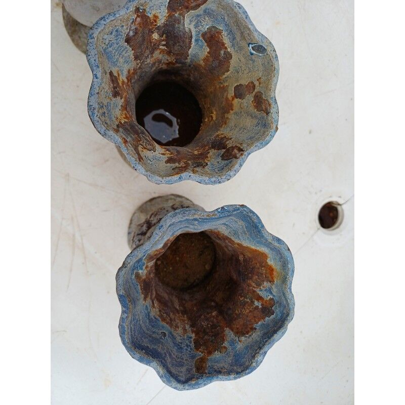 Set of 5 cast iron vases from 1900 from Charleville-Mézières