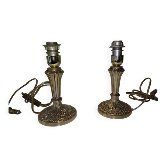Pair of brass lamp bases
