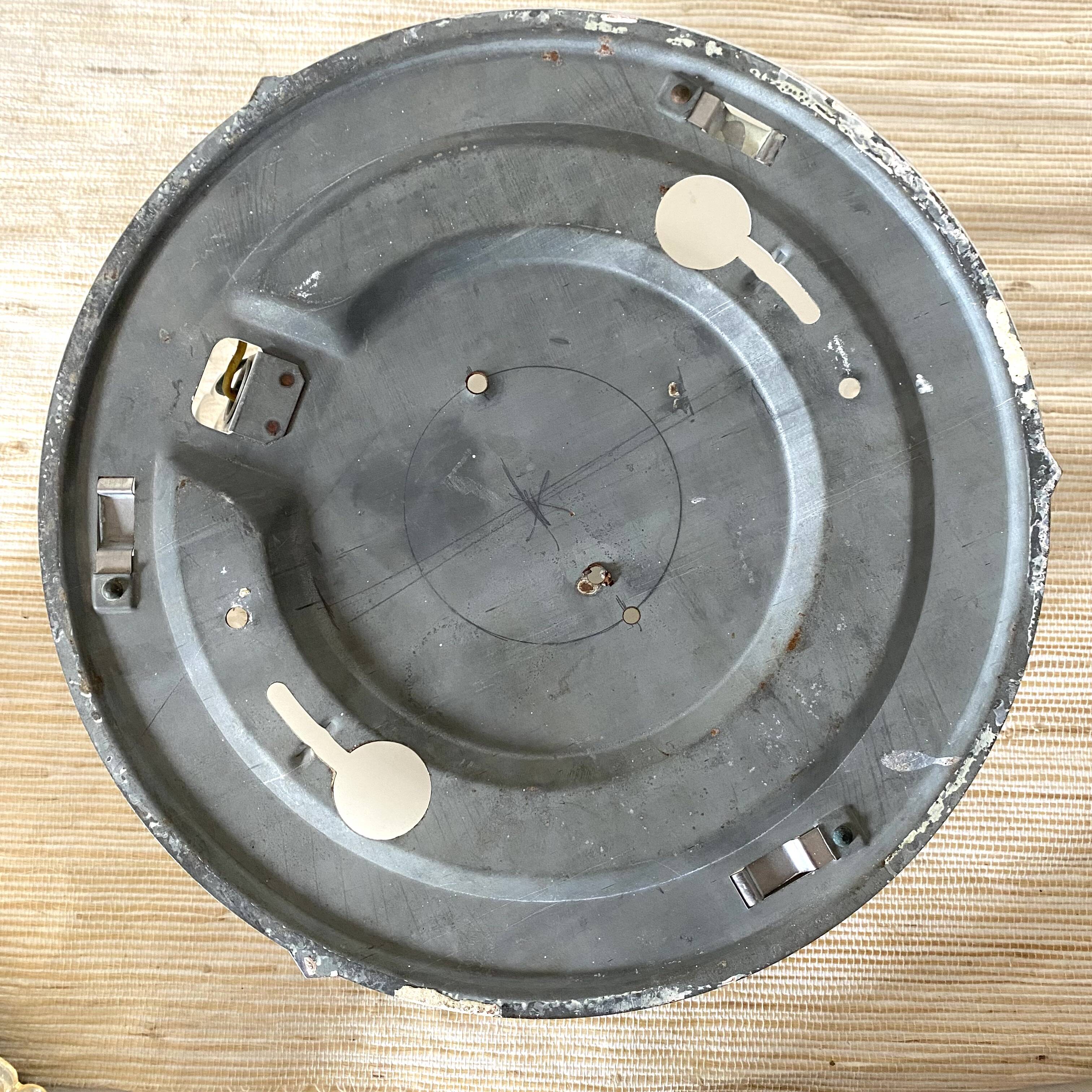 Industrial glass ceiling light, 60s-70s