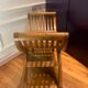 50s leather and teak stool
