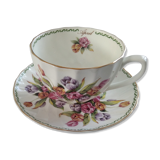 Large April tea cup and Windsor English porcelain saucer