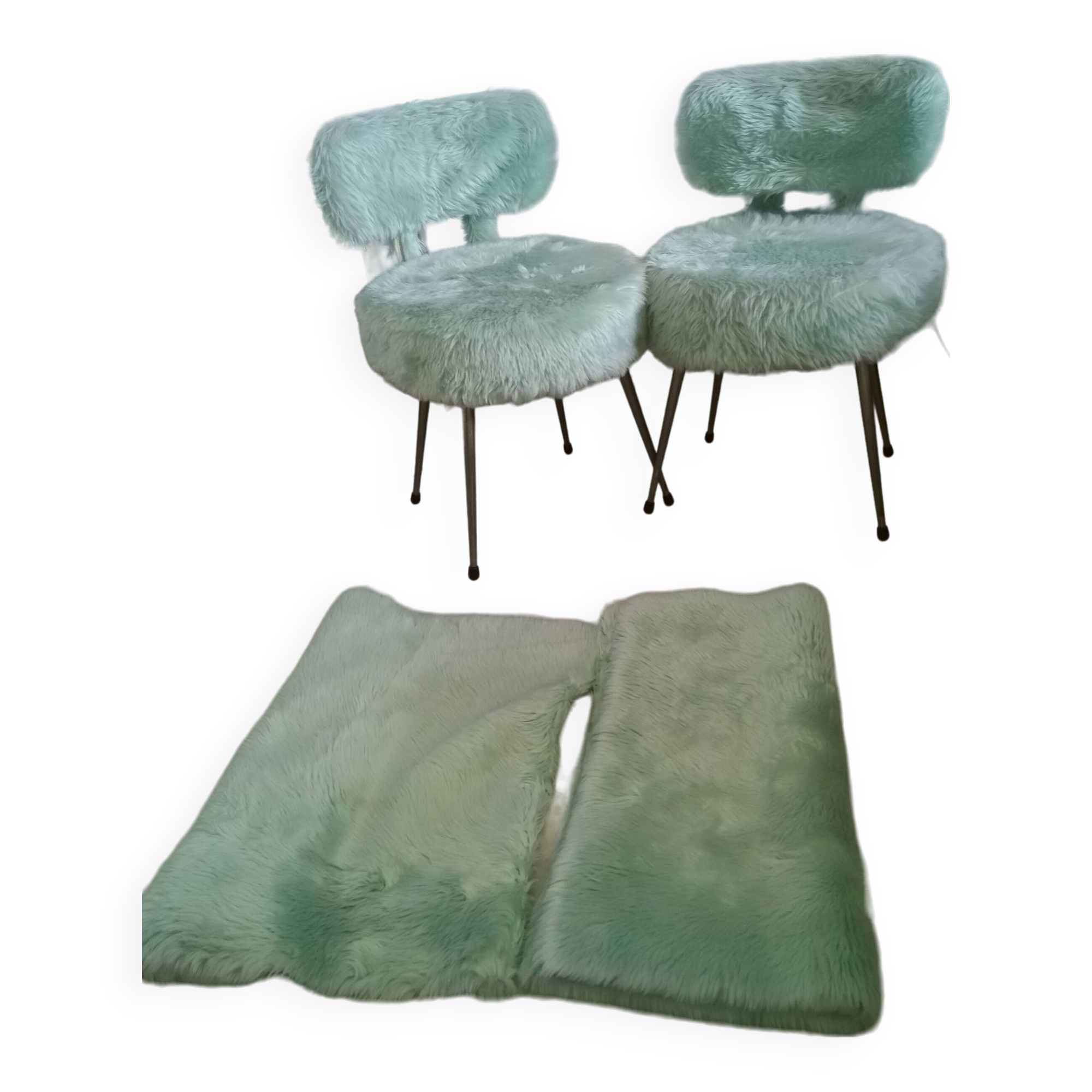 Pair of moumoute armchairs