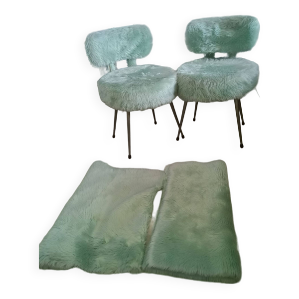 Paire de fauteuils moumoute type