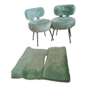 Paire de fauteuils moumoute type