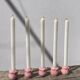 Set of pink flower ceramic candle holders