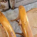 Pair of Thonet style bistro chairs in bentwood canework - 1930s