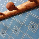 Vintage wood coat rack bamboo pattern