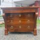 Restoration period walnut chest of drawers with a scroll handle