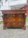 Restoration period walnut chest of drawers with a scroll handle