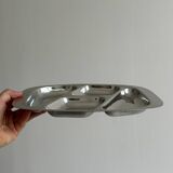 Compartmentalized tray in stainless steel metal